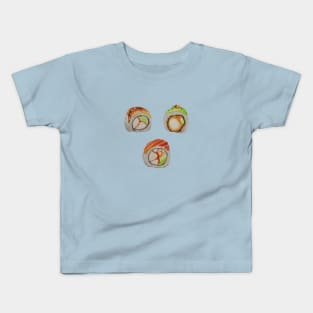 3 Pieces of sushi watercolour painting Kids T-Shirt